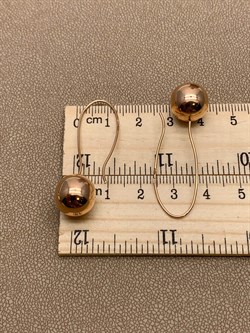 *Серьги Петли Шары цв Красное арт. 02-3551-00-000-1110-01-595 вес 3,5 г - фото 274380