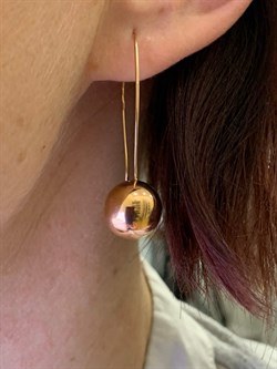 *Серьги Петли Шары цв Красное арт. 02-3551-00-000-1110-01-595 вес 3,5 г - фото 274381