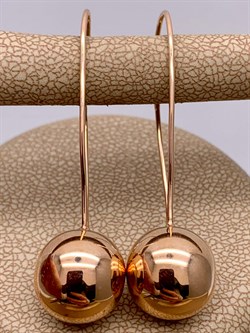 *Серьги Петли Шары цв Красное арт. 02-3551-00-000-1110-01-595 вес 3,5 г - фото 274383