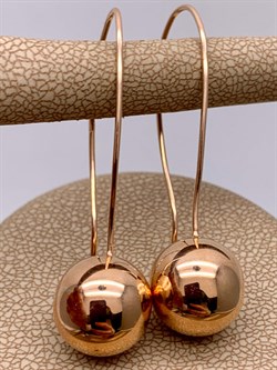 *Серьги Петли Шары цв Красное арт. 02-3551-00-000-1110-01-595 вес 3,5 г - фото 274384