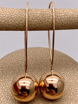 *Серьги Петли Шары цв Красное арт. 02-3551-00-000-1110-01-595 вес 3,5 г - фото 274385