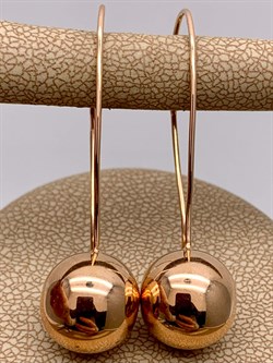 *Серьги Петли Шары цв Красное арт. 02-3551-00-000-1110-01-595 вес 3,5 г - фото 274386