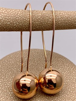 *Серьги Петли Шары цв Красное арт. 02-3551-00-000-1110-01-595 вес 3,5 г - фото 274387