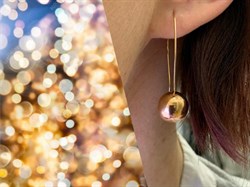 *Серьги Петли Шары цв Красное арт. 02-3551-00-000-1110-01-595 вес 3,5 г - фото 274388