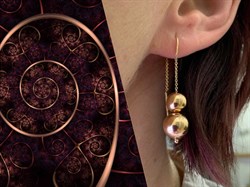 *Серьги Продевки Шары цв Красное арт. 02-3660-00-000-1110-01-003 вес 4,15 г - фото 274389