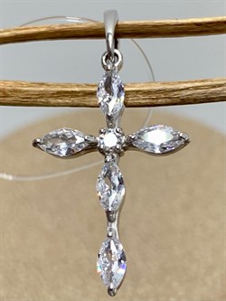 *Подвеска Белый Фианит арт. 03-2954/00КЦ-00-507 вес 1,05 г - фото 274430