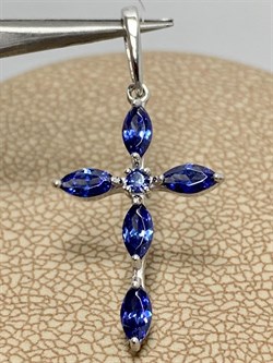 *Подвеска Сапфир иск арт. 03-2954/0ТЗК-00-577 вес 1,08 г - фото 274613