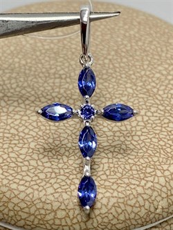 *Подвеска Сапфир иск арт. 03-2954/0ТЗК-00-577 вес 1,08 г - фото 274614