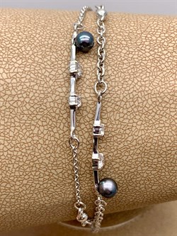 *Браслет р.17-21 Жемчуг Фианит арт. 05-0593-00-302-0200-69-944 вес 4,16 г - фото 274834 *Браслет р.17-21 Жемчуг Фианит арт. 05-0593-00-302-0200-69-944 вес 4,16 г - фото 274834