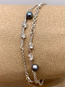 *Браслет р.17-21 Жемчуг Фианит арт. 05-0593-00-302-0200-69-944 вес 4,16 г - фото 274836 *Браслет р.17-21 Жемчуг Фианит арт. 05-0593-00-302-0200-69-944 вес 4,16 г - фото 274836