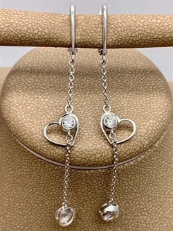 *Серьги Сердца Белый Фианит арт. 02-4437-00-401-0200-69-320 вес 3,1 г - фото 274861 *Серьги Сердца Белый Фианит арт. 02-4437-00-401-0200-69-320 вес 3,1 г - фото 274861