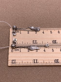 *Серьги Пусеты Крылья Белый Фианит арт. 02-4444-00-401-0200-69-322 вес 2,88 г - фото 274881