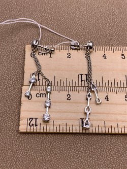 *Серьги Пусеты Белый Фианит арт. 02-4454-00-401-0200-69-241 вес 3,44 г - фото 274918 *Серьги Пусеты Белый Фианит арт. 02-4454-00-401-0200-69-241 вес 3,44 г - фото 274918