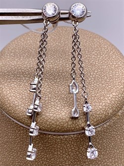 *Серьги Пусеты Белый Фианит арт. 02-4454-00-401-0200-69-241 вес 3,44 г - фото 274920 *Серьги Пусеты Белый Фианит арт. 02-4454-00-401-0200-69-241 вес 3,44 г - фото 274920