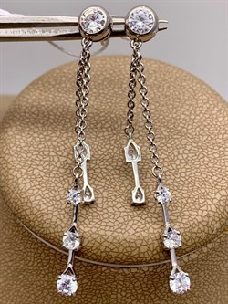 *Серьги Пусеты Белый Фианит арт. 02-4454-00-401-0200-69-241 вес 3,44 г - фото 274921 *Серьги Пусеты Белый Фианит арт. 02-4454-00-401-0200-69-241 вес 3,44 г - фото 274921