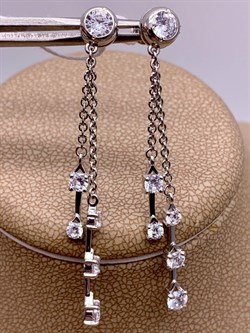 *Серьги Пусеты Белый Фианит арт. 02-4454-00-401-0200-69-241 вес 3,44 г - фото 274922 *Серьги Пусеты Белый Фианит арт. 02-4454-00-401-0200-69-241 вес 3,44 г - фото 274922