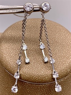 *Серьги Пусеты Белый Фианит арт. 02-4454-00-401-0200-69-241 вес 3,44 г - фото 274924 *Серьги Пусеты Белый Фианит арт. 02-4454-00-401-0200-69-241 вес 3,44 г - фото 274924