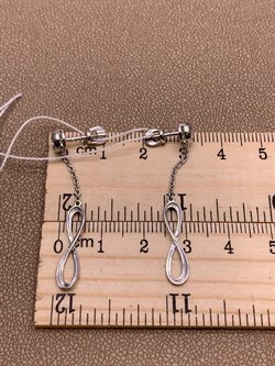 *Серьги Пусеты Бесконечности Белый Фианит арт. 02-4435-00-401-0200-69-644 вес 2,16 г - фото 274938 *Серьги Пусеты Бесконечности Белый Фианит арт. 02-4435-00-401-0200-69-644 вес 2,16 г - фото 274938