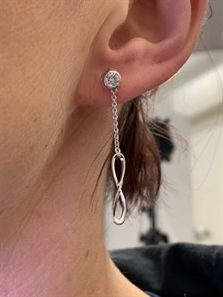 *Серьги Пусеты Бесконечности Белый Фианит арт. 02-4435-00-401-0200-69-644 вес 2,16 г - фото 274942 *Серьги Пусеты Бесконечности Белый Фианит арт. 02-4435-00-401-0200-69-644 вес 2,16 г - фото 274942