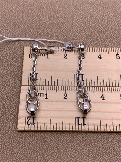 *Серьги Пусеты Белый Фианит арт. 02-4524-00-401-0200-69-385 вес 3,43 г - фото 274945 *Серьги Пусеты Белый Фианит арт. 02-4524-00-401-0200-69-385 вес 3,43 г - фото 274945