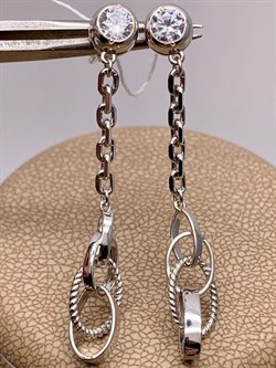 *Серьги Пусеты Белый Фианит арт. 02-4524-00-401-0200-69-385 вес 3,43 г - фото 274948 *Серьги Пусеты Белый Фианит арт. 02-4524-00-401-0200-69-385 вес 3,43 г - фото 274948