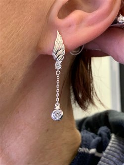 *Серьги Крылья Белый Фианит арт. 02-4438-00-401-0200-69-061 вес  3,1 г - фото 274980 *Серьги Крылья Белый Фианит арт. 02-4438-00-401-0200-69-061 вес  3,1 г - фото 274980