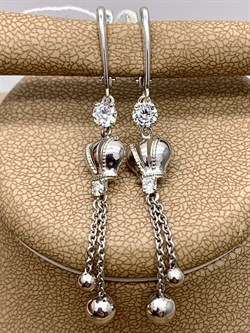 *Серьги Короны Белый Фианит арт. 02-4522-00-401-0200-69-815 Вес 3,62 г - фото 274993 *Серьги Короны Белый Фианит арт. 02-4522-00-401-0200-69-815 Вес 3,62 г - фото 274993