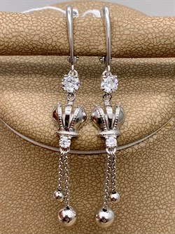 *Серьги Короны Белый Фианит арт. 02-4522-00-401-0200-69-815 Вес 3,62 г - фото 274995 *Серьги Короны Белый Фианит арт. 02-4522-00-401-0200-69-815 Вес 3,62 г - фото 274995