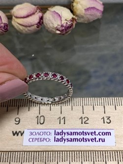 *Кольцо р.18,5 Рубин иск арт. 01-1839/0КДР-00-429 вес 2,43 г - фото 275030