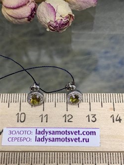 *Серьги Пусеты Султанит иск арт. 02-0293/00СТ-00-647 вес 1,81 г - фото 275125