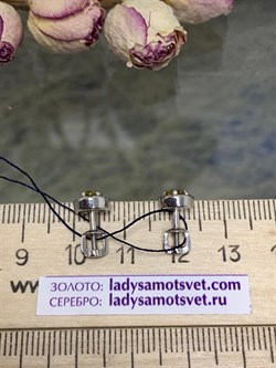 *Серьги Пусеты Султанит иск арт. 02-0293/00СТ-00-647 вес 1,81 г - фото 275126