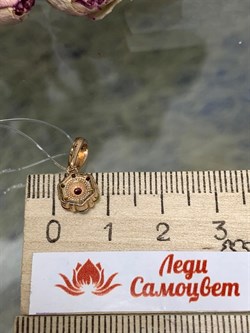 **Подвеска Микс Аметист Родолит Топаз Хризолит Цитрин арт. 03-2720/0М88-06-003 вес 1,21 г - фото 275172