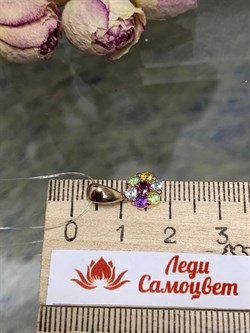 **Подвеска Микс Аметист Родолит Топаз Хризолит Цитрин арт. 03-2720/0М88-06-003 вес 1,21 г - фото 275173