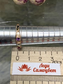 *Кольцо р.19 Микс Аметист Топаз Родолит арт. 01-2727/0М91-06-846 вес 3,21 г - фото 275262