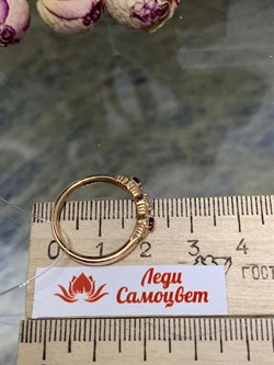 *Кольцо р.19 Микс Аметист Топаз Родолит арт. 01-2727/0М91-06-846 вес 3,21 г - фото 275264