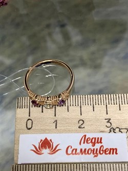 *Кольцо р.19,5 Микс Аметист Топаз Родолит арт. 01-2727/0М91-06-853 вес 3,31 г - фото 275274