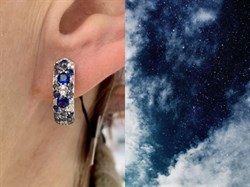 *Серьги Конго Сапфир иск арт. 02-1676/0КЦ3-00-561 вес 4,74 г - фото 275283