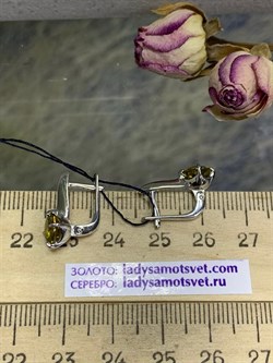 *Серьги Султанит иск арт. 02-1862/00СТ-00-236 вес 3,02 г - фото 275371