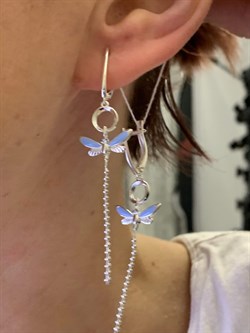 *Серьги Стрекозы Эмаль Голубая арт. 02-4642-01-000-0200-71-282 вес 3,36 г - фото 275409 *Серьги Стрекозы Эмаль Голубая арт. 02-4642-01-000-0200-71-282 вес 3,36 г - фото 275409