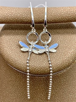 *Серьги Стрекозы Эмаль Голубая арт. 02-4642-01-000-0200-71-282 вес 3,36 г - фото 275412 *Серьги Стрекозы Эмаль Голубая арт. 02-4642-01-000-0200-71-282 вес 3,36 г - фото 275412