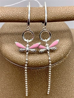 *Серьги Стрекозы Эмаль Розовая арт. 02-4642-04-000-0200-71-252 вес 3,23 г - фото 275434 *Серьги Стрекозы Эмаль Розовая арт. 02-4642-04-000-0200-71-252 вес 3,23 г - фото 275434