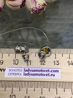 *Серьги Пусеты Султанит иск арт. 02-2228/00СТ-00-807 вес 2,34 г - фото 275440