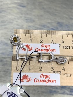 *Серьги иск Султанит арт. 02-1931/00СТ-00-367 вес 4,84 г - фото 275456