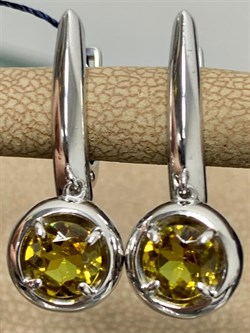*Серьги иск Султанит арт. 02-1931/00СТ-00-367 вес 4,84 г - фото 275459