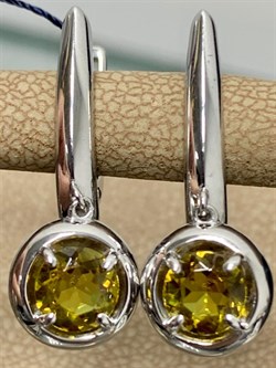 *Серьги иск Султанит арт. 02-1931/00СТ-00-367 вес 4,84 г - фото 275460