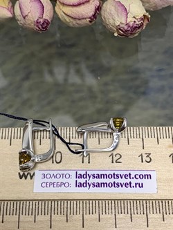 *Серьги  Султанит иск арт. 02-1702/00СТ-00-563 вес 3,51 г - фото 275495