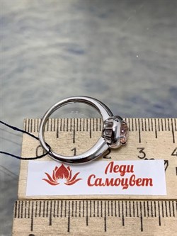 *Кольцо р.18,5 иск Морганит арт. 01-1931/0НСМ-00-868 вес 3,57 г - фото 275600