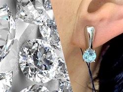 *Серьги Голубой Топаз арт. 02-1702/00ТБ-00-523 Вес 3,33 г - фото 275612