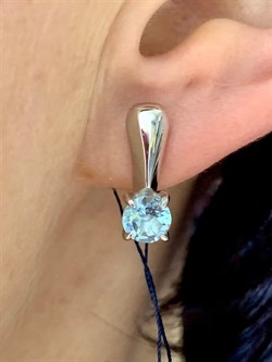 *Серьги Голубой Топаз арт. 02-1702/00ТБ-00-523 Вес 3,33 г - фото 275613