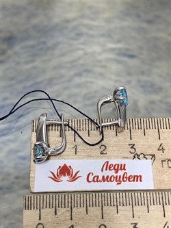 *Серьги Голубой Топаз арт. 02-1702/00ТБ-00-523 Вес 3,33 г - фото 275614